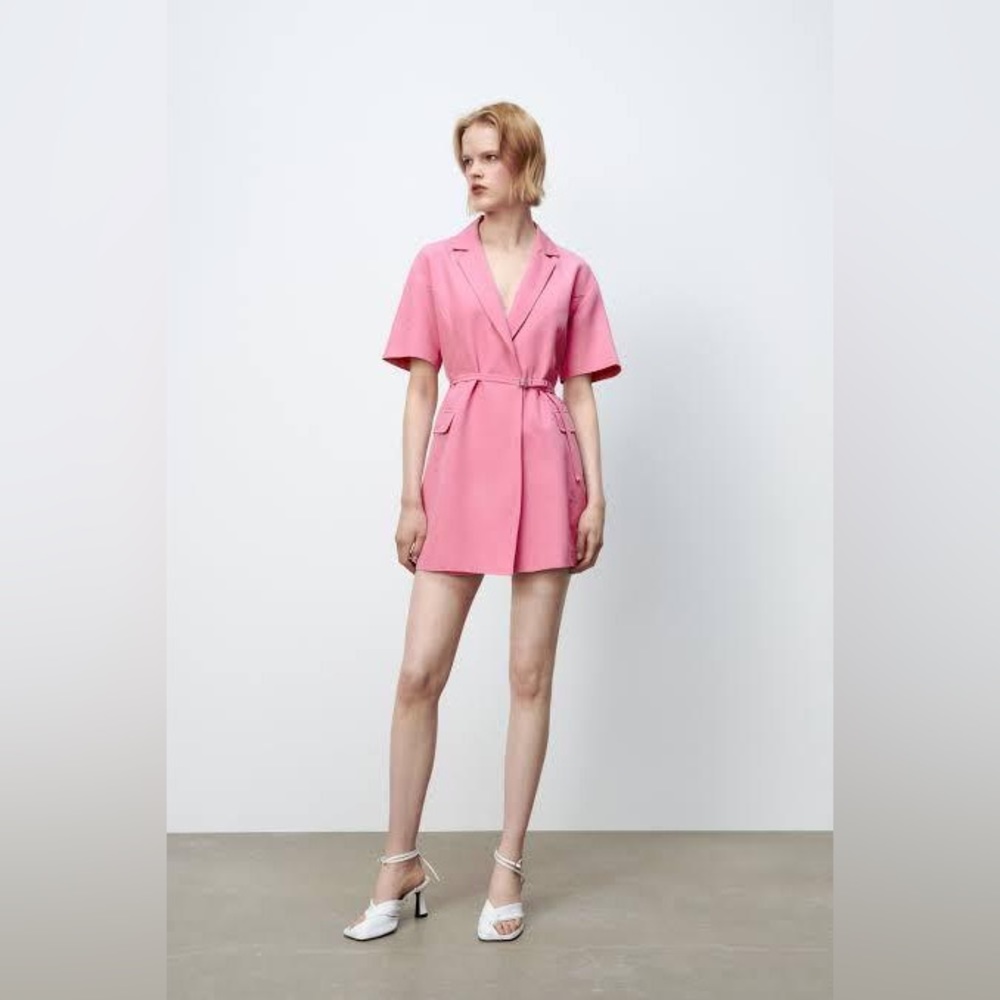 Zara Linen blend blazer dress